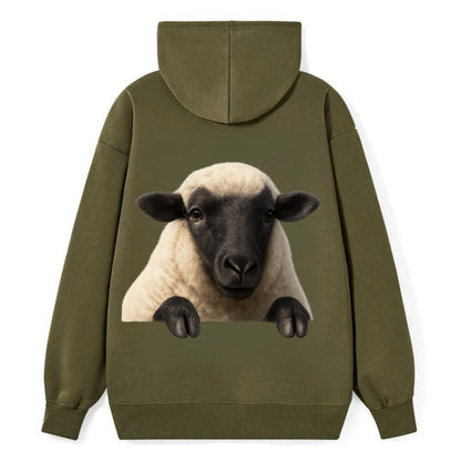 Sheep  - Classic Pullover Hoodie - ArmyGreen