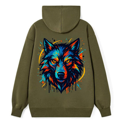Alpha Wolf Leader  - Classic Pullover Hoodie - ArmyGreen