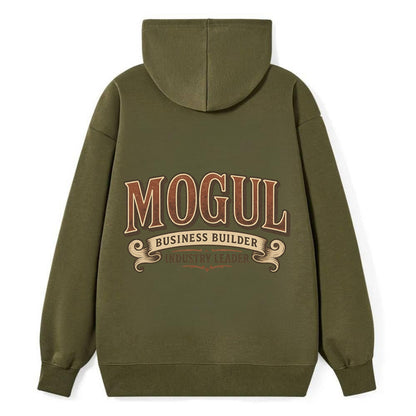 Bold typography design - "MOGUL" - business builder, industry leader - Classic Pullover Hoodie - ArmyGreen