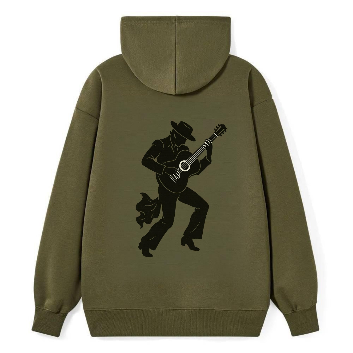 Flamenco guitarist dramatic pose - Classic Pullover Hoodie - ArmyGreen