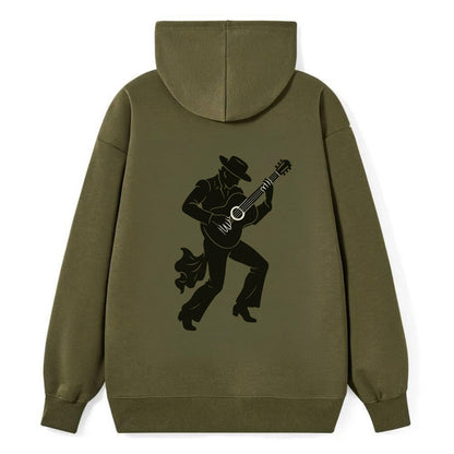 Flamenco guitarist dramatic pose - Classic Pullover Hoodie - ArmyGreen
