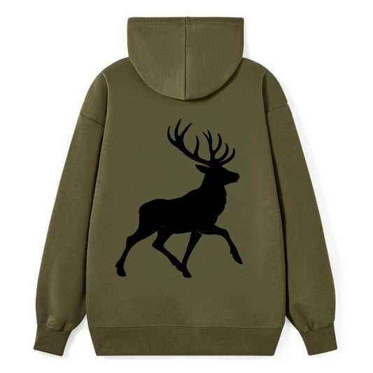 Deer with majestic antlers - Classic Pullover Hoodie - ArmyGreen
