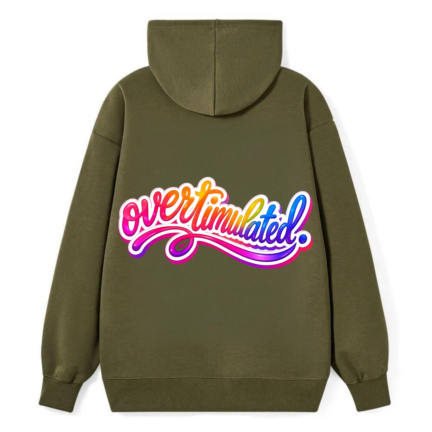 Overstimulated - Classic Pullover Hoodie - ArmyGreen