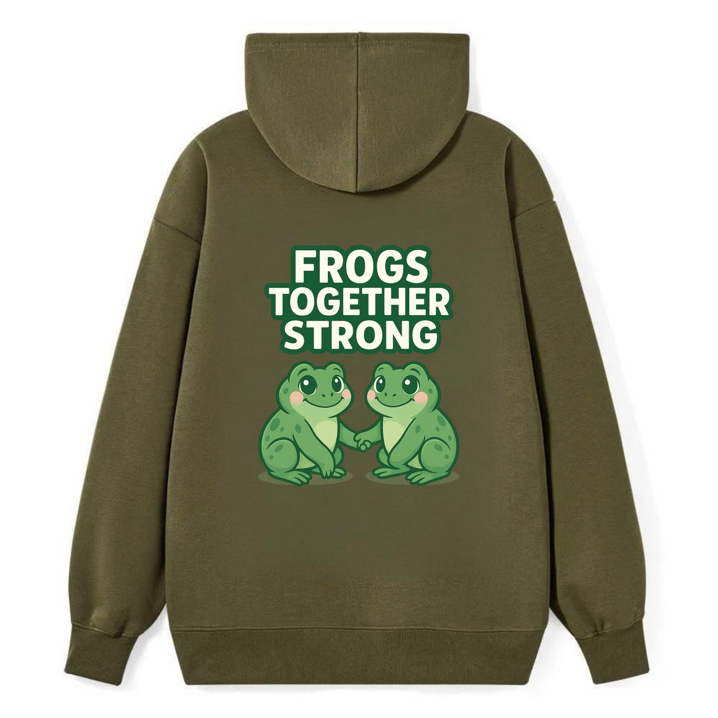 Frogs Together Strong 2 - Classic Pullover Hoodie - ArmyGreen