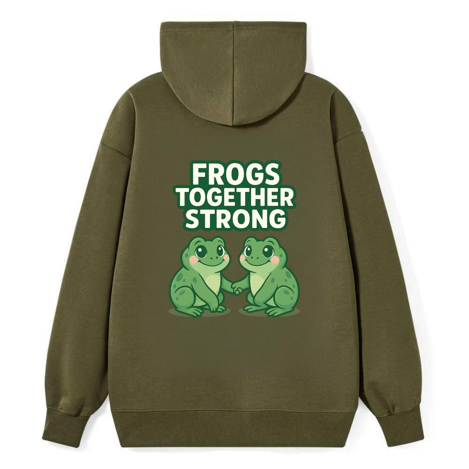 Frogs Together Strong 2 - Classic Pullover Hoodie - ArmyGreen