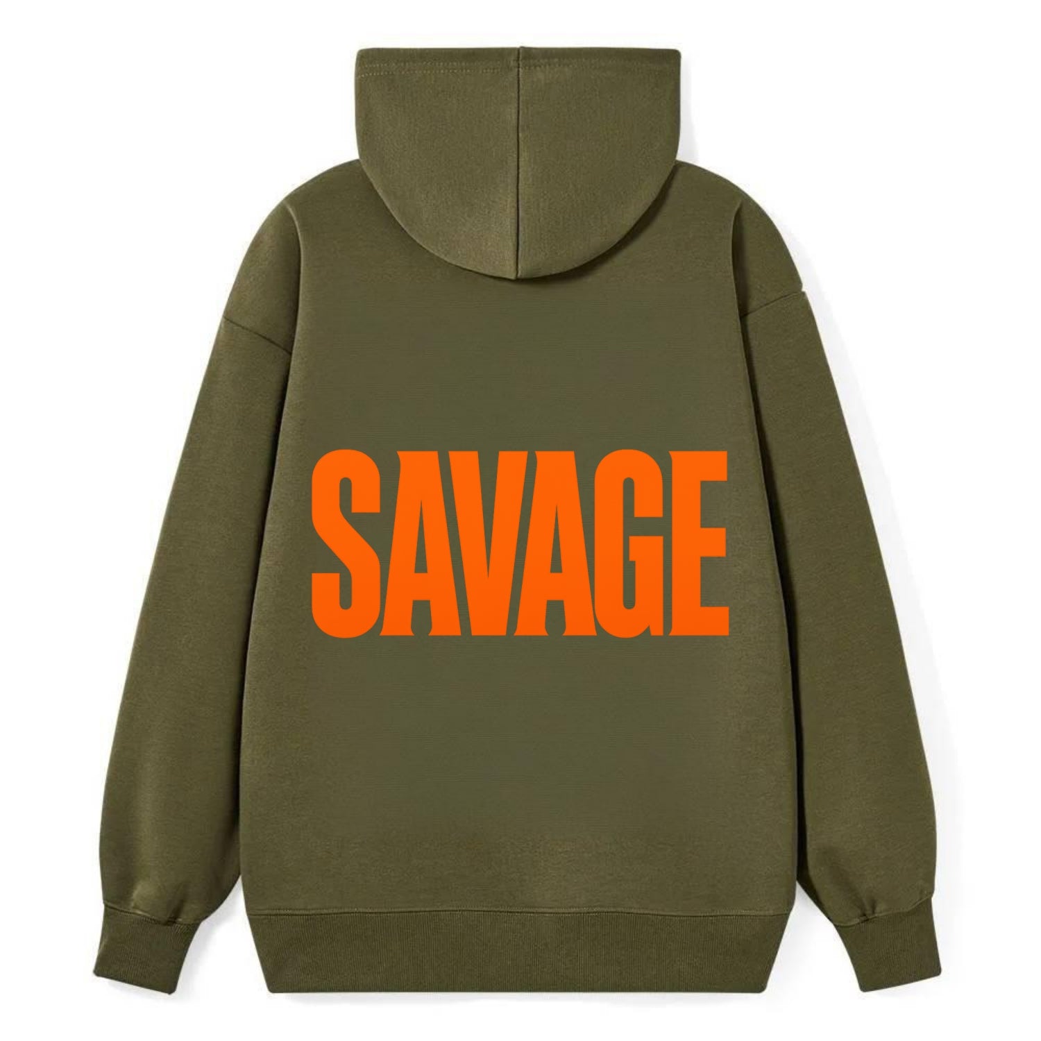 Bold typography design - "SAVAGE" - fierce attitude, taking no prisoners - Classic Pullover Hoodie - ArmyGreen