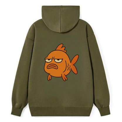 The Goldfish Judging Silently - Classic Pullover Hoodie - ArmyGreen