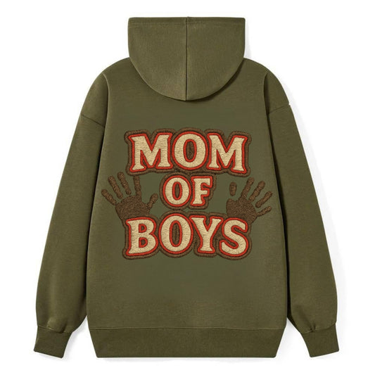 Mom Of Boys  - Classic Pullover Hoodie - ArmyGreen