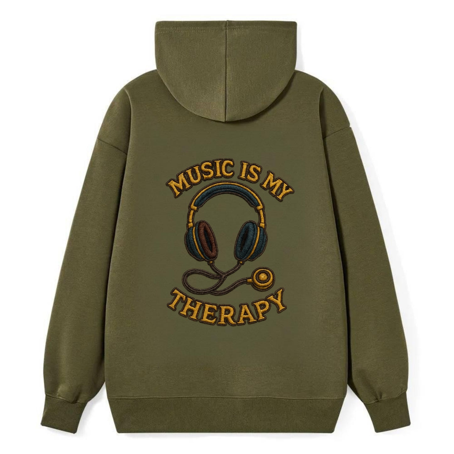Music Is My Therapy  - Classic Pullover Hoodie - ArmyGreen