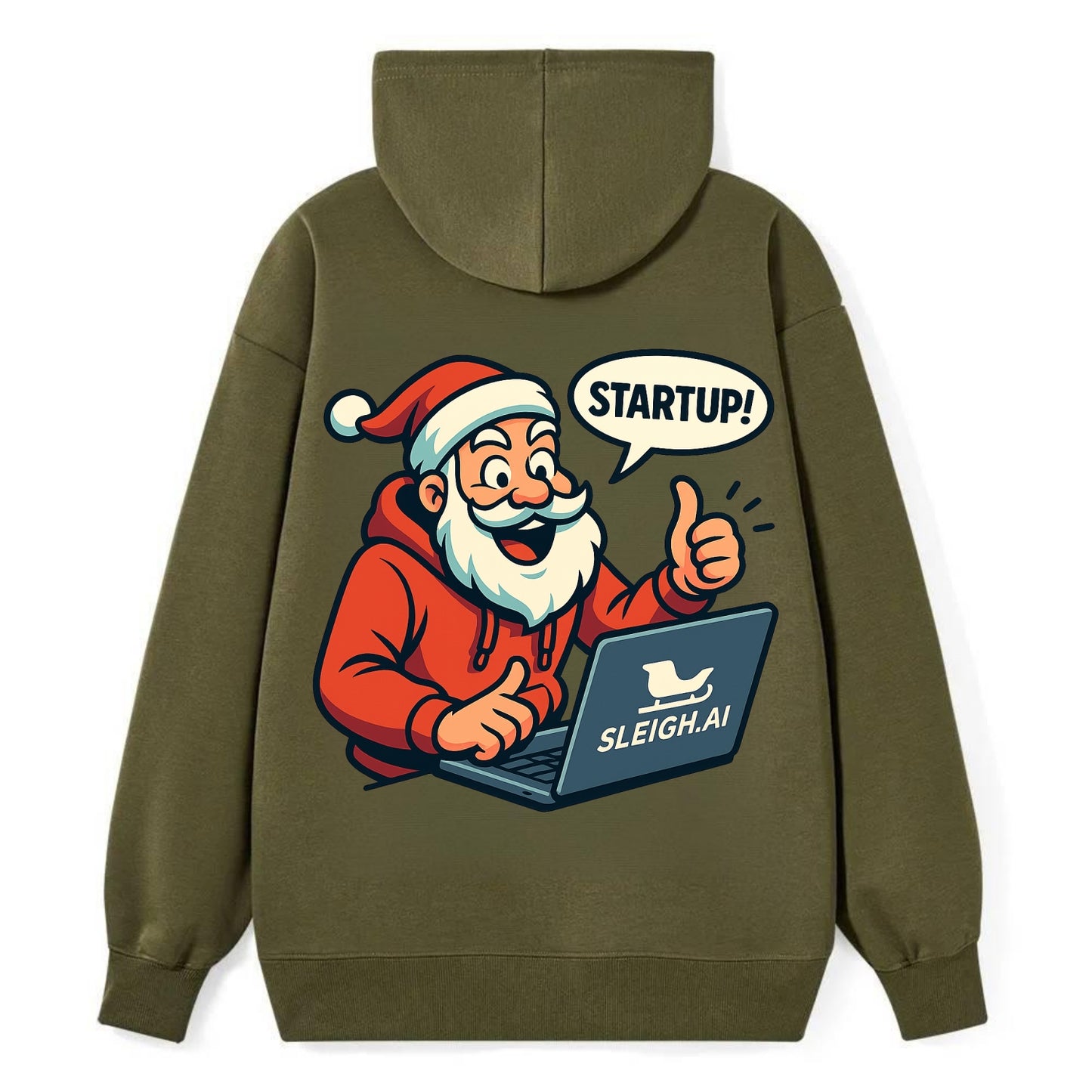 Santa Tech Startup CEO - Classic Pullover Hoodie - ArmyGreen