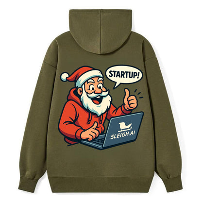 Santa Tech Startup CEO - Classic Pullover Hoodie - ArmyGreen