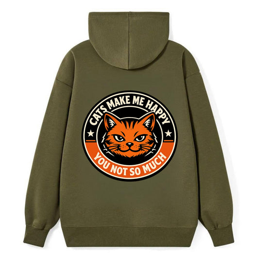 Joyful Whiskers Emblem - Classic Pullover Hoodie - ArmyGreen
