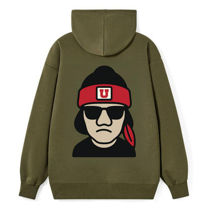 Salt Lake Ute wearing Utah beanie with U patch - Classic Pullover Hoodie - ArmyGreen