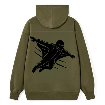 Wingsuit flyer gliding - Classic Pullover Hoodie - ArmyGreen