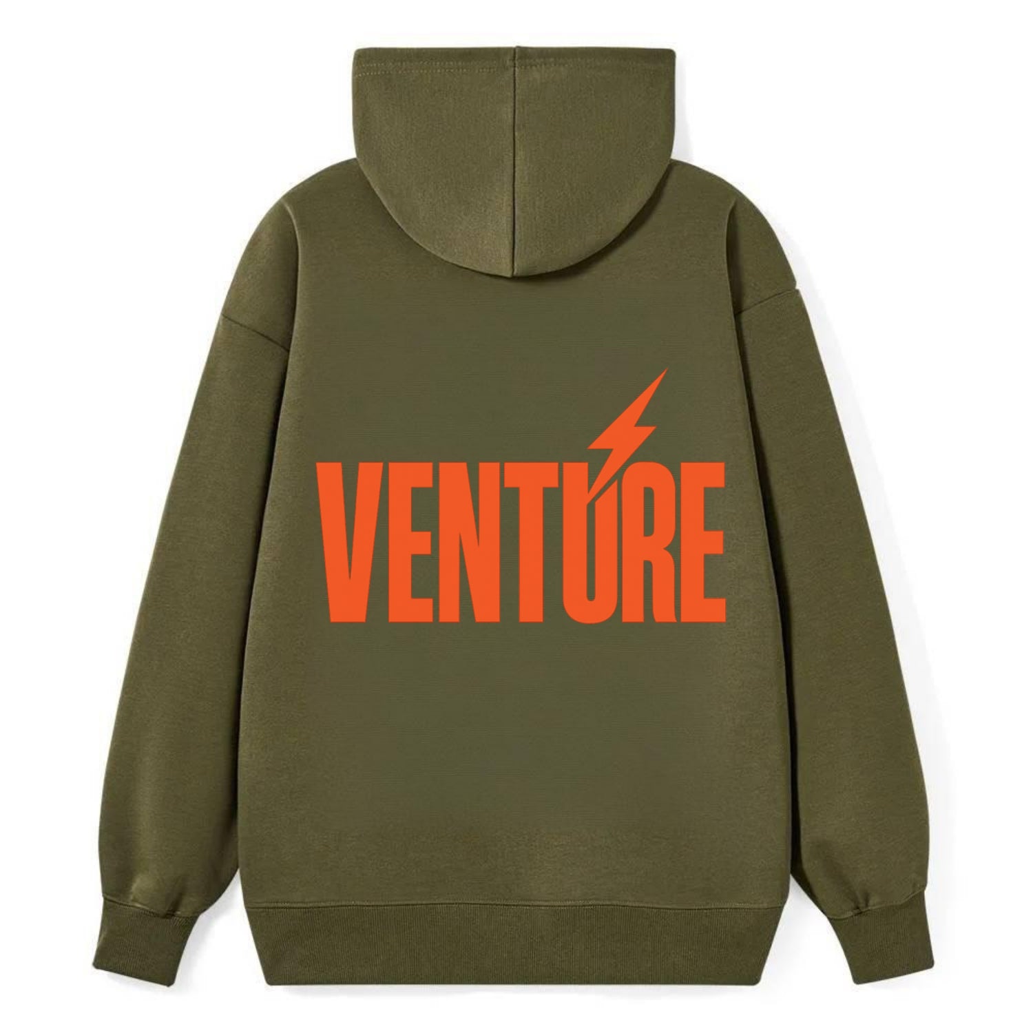 Bold typography design - "VENTURE" - taking risks, bold exploration - Classic Pullover Hoodie - ArmyGreen