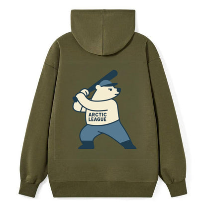 Polar Bear Baseball MVP - Classic Pullover Hoodie - ArmyGreen