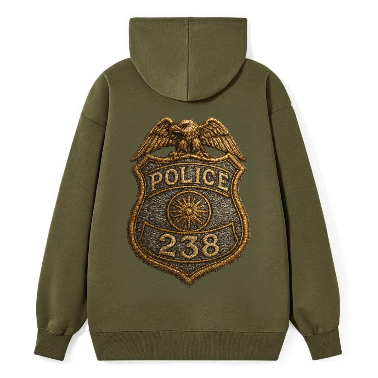 Police Badge  - Classic Pullover Hoodie - ArmyGreen