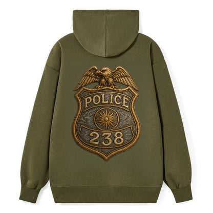 Police Badge  - Classic Pullover Hoodie - ArmyGreen