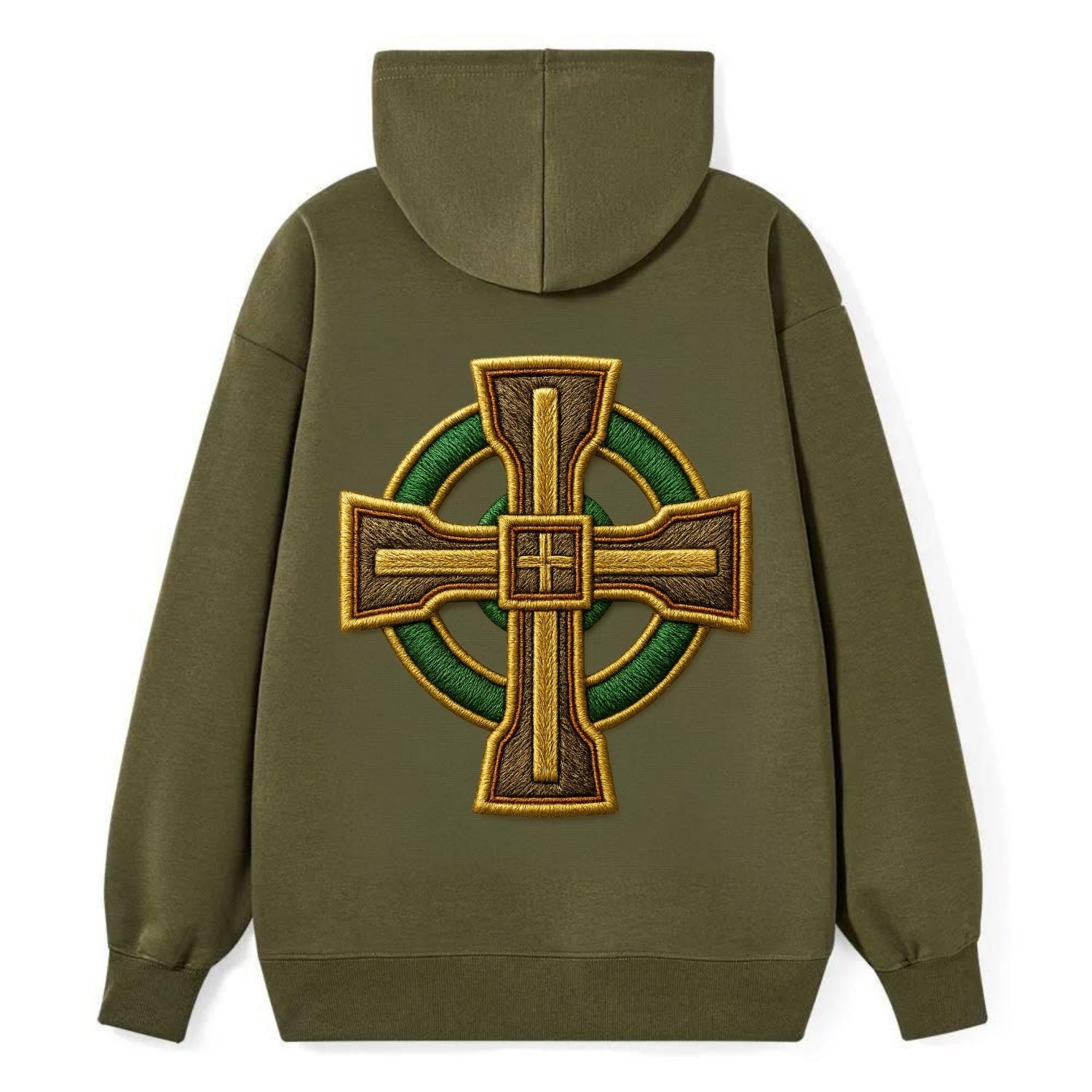 Durrow Cross - Classic Pullover Hoodie - ArmyGreen
