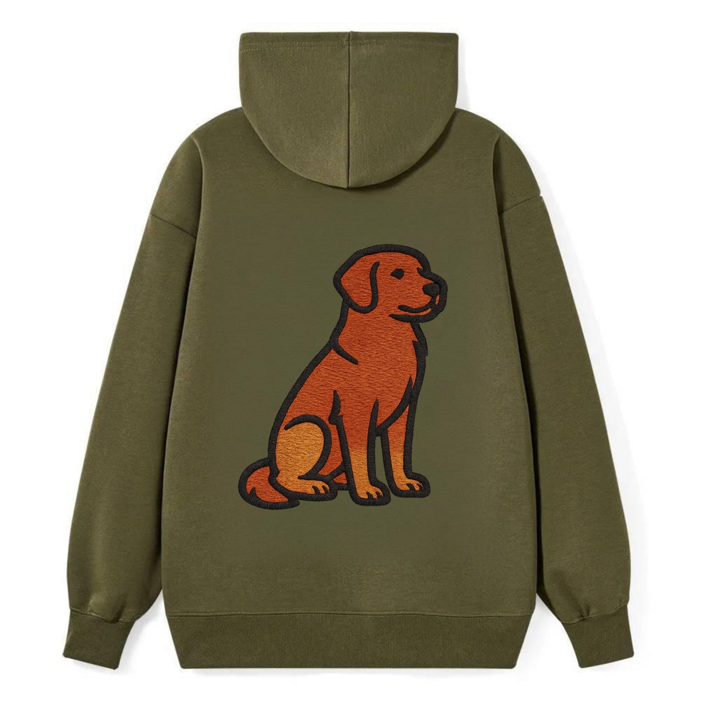 Nova Scotia Duck Tolling Retriever - Red embroidered pose - Classic Pullover Hoodie - ArmyGreen