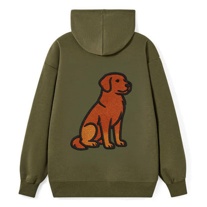 Nova Scotia Duck Tolling Retriever - Red embroidered pose - Classic Pullover Hoodie - ArmyGreen