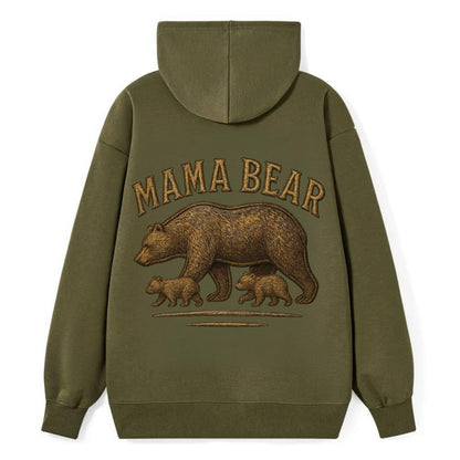 Mama Bear  - Classic Pullover Hoodie - ArmyGreen