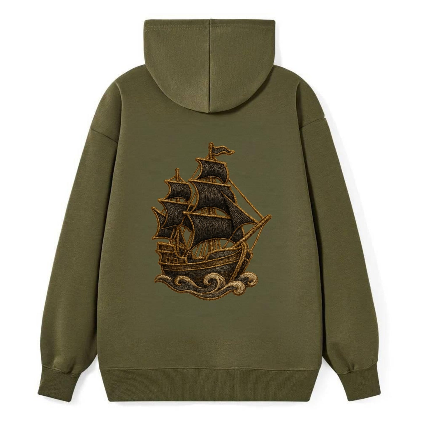 Pirate Ship  - Classic Pullover Hoodie - ArmyGreen