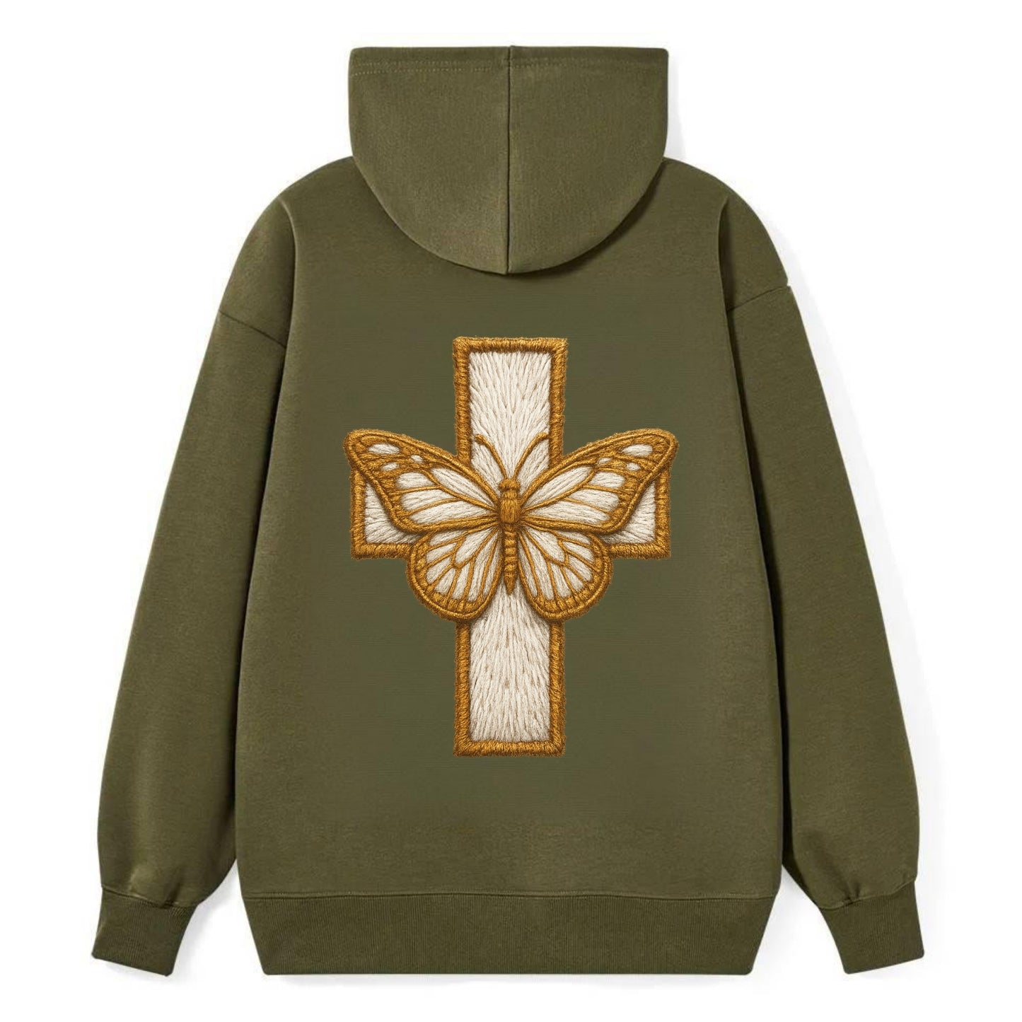 Resurrection Cross  - Classic Pullover Hoodie - ArmyGreen