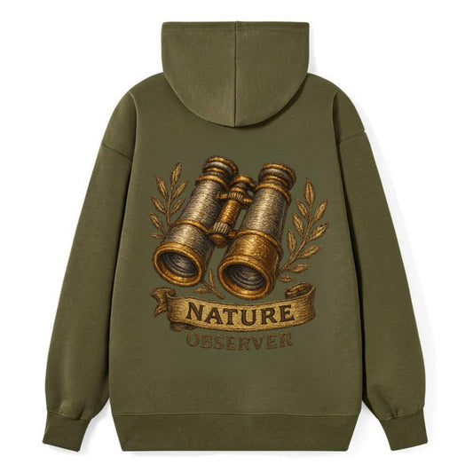 Binoculars for birdwatching - nature observer - Classic Pullover Hoodie - ArmyGreen