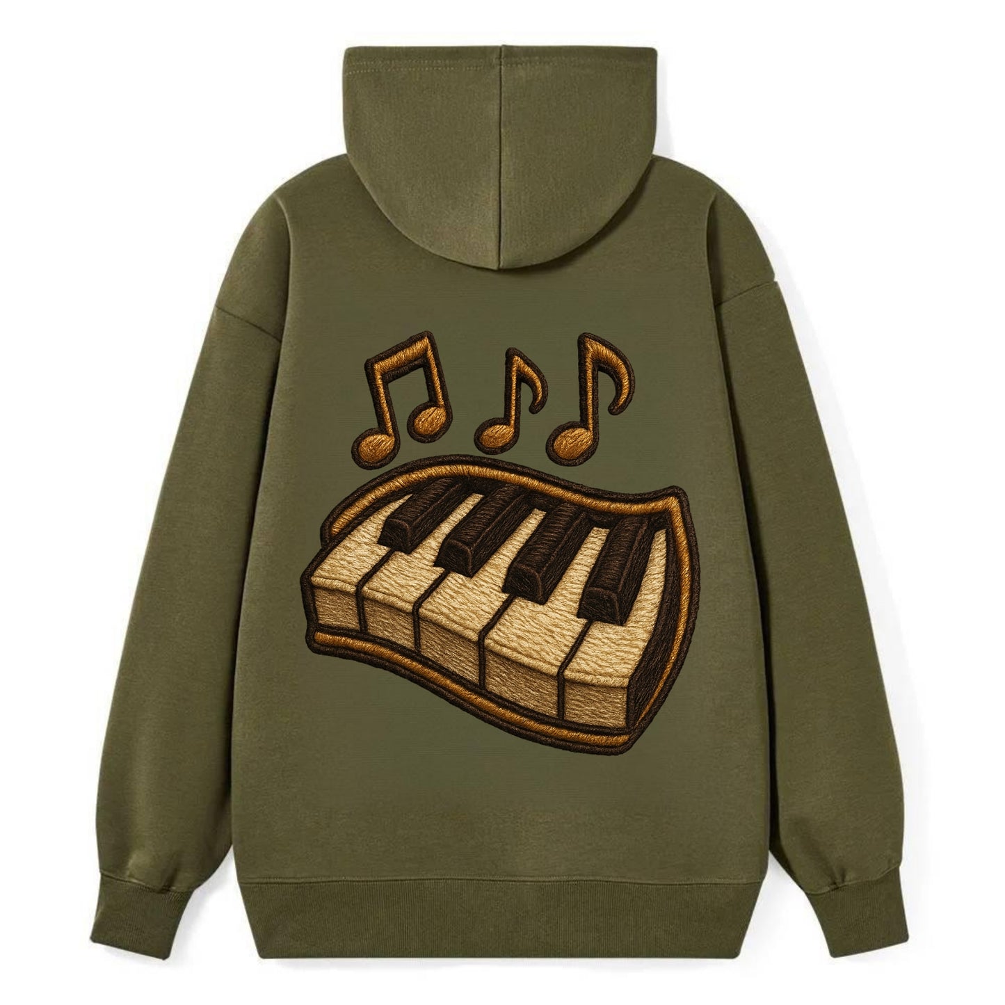 Piano Keys  - Classic Pullover Hoodie - ArmyGreen