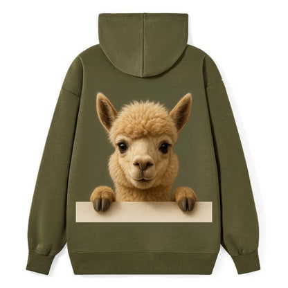 Alpaca  - Classic Pullover Hoodie - ArmyGreen