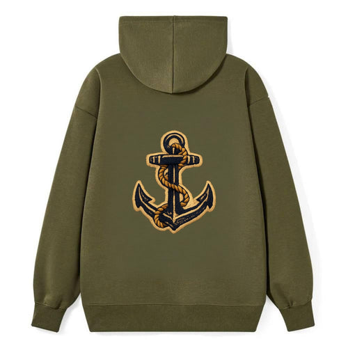 ANCHOR ROPE - classic anchor with rope in navy and gold , sailor - Classic Pullover Hoodie