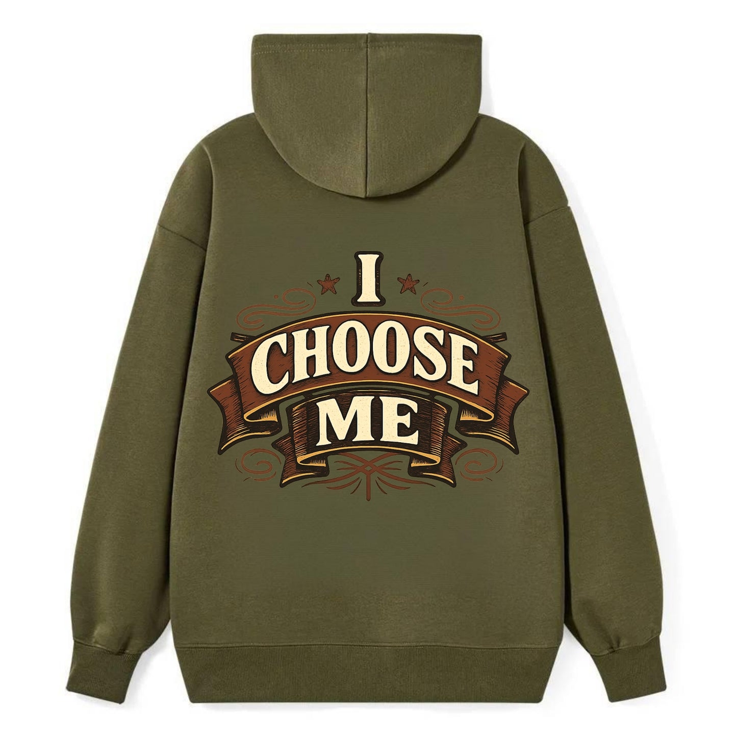 Bold typography design - "I CHOOSE ME" - self-priority, self-selection - Classic Pullover Hoodie - ArmyGreen
