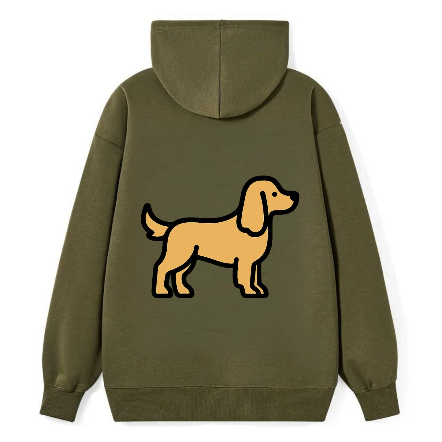 Cocker Spaniel - Golden colored flat side profile - Classic Pullover Hoodie - ArmyGreen