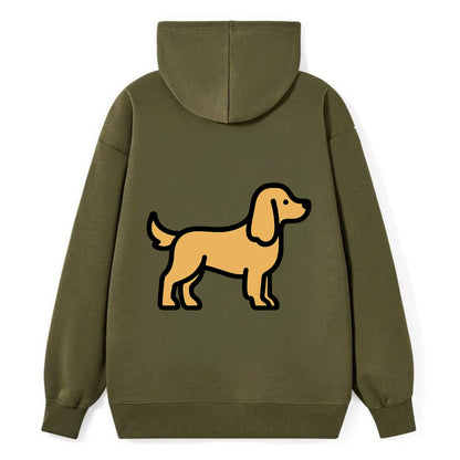 Cocker Spaniel - Golden colored flat side profile - Classic Pullover Hoodie - ArmyGreen