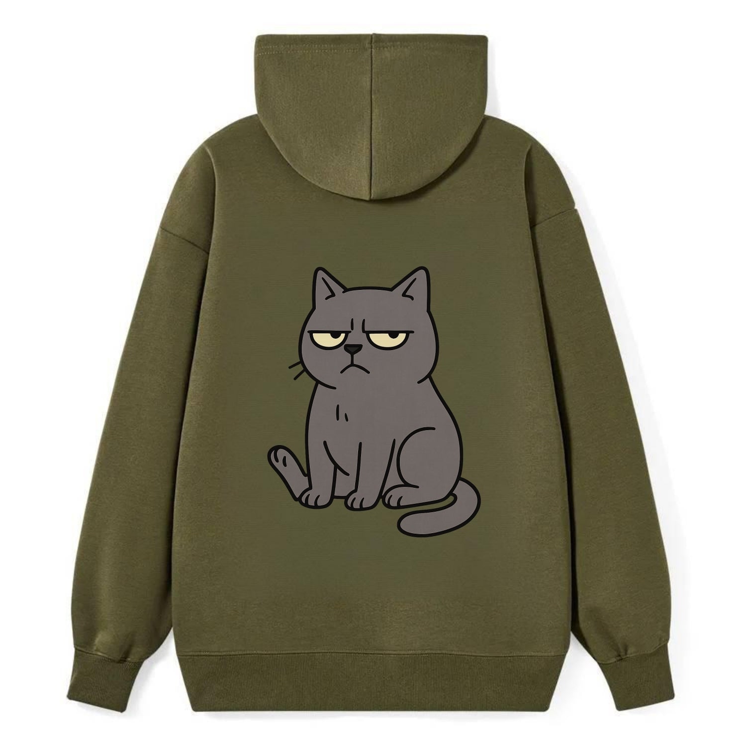 The Cat Judging Silently - Classic Pullover Hoodie - ArmyGreen