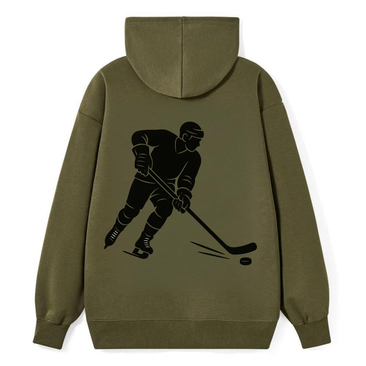 Ice hockey player shooting puck - Classic Pullover Hoodie - ArmyGreen