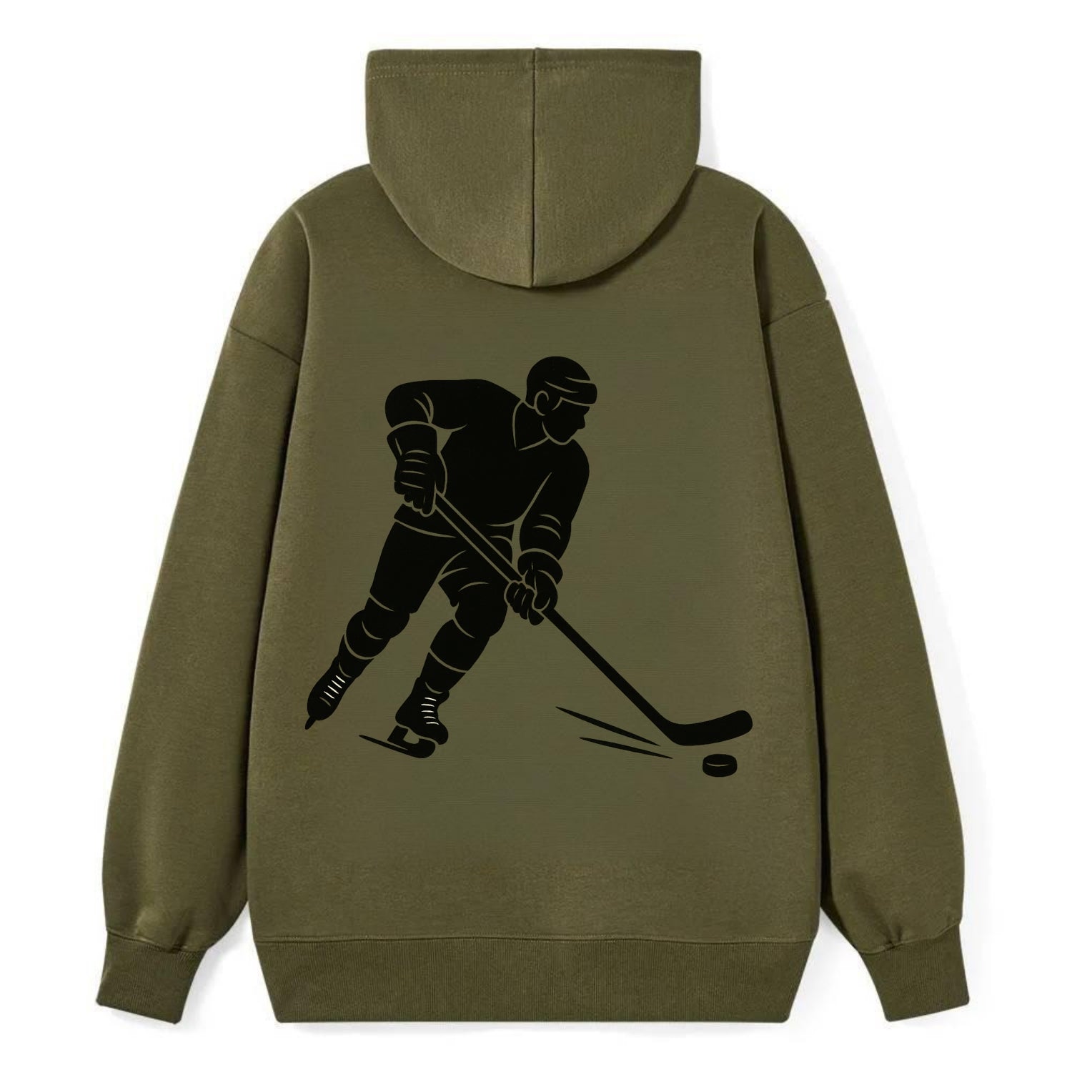 Ice hockey player shooting puck - Classic Pullover Hoodie - ArmyGreen