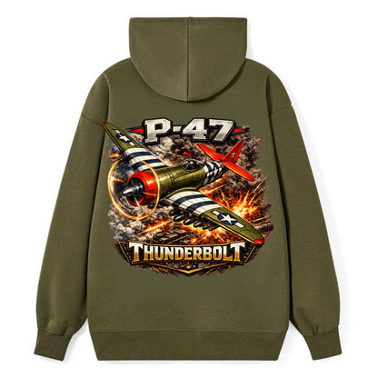 P 47 Thunderbolt - Classic Pullover Hoodie - ArmyGreen