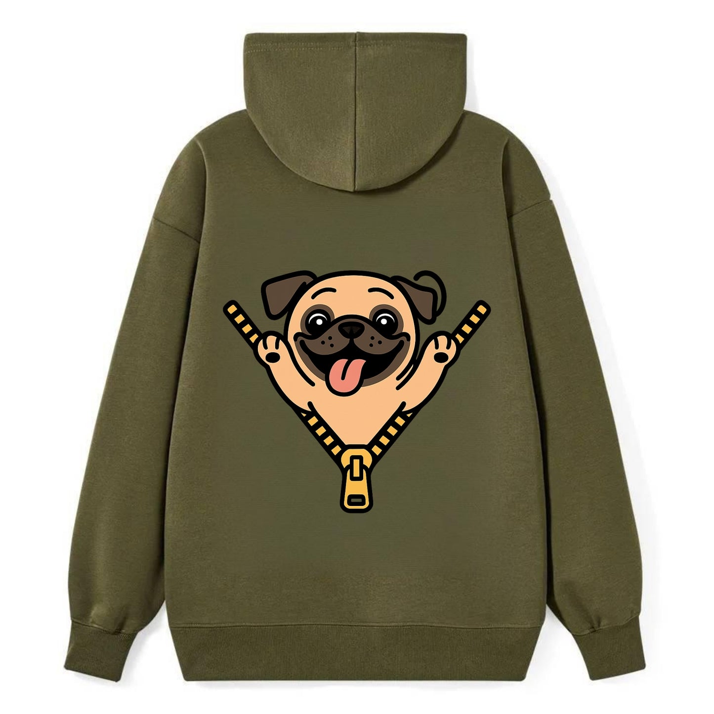 Pug - Classic Pullover Hoodie - ArmyGreen