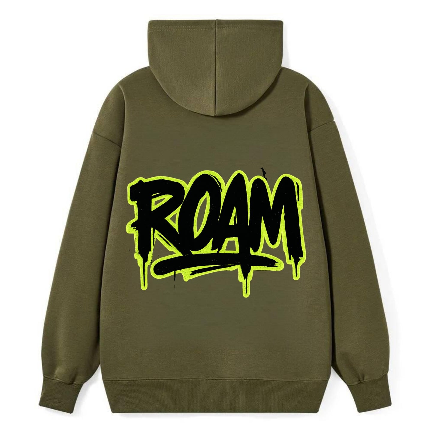 Bold typography design - "ROAM" - wander freely, no destination needed - Classic Pullover Hoodie - ArmyGreen