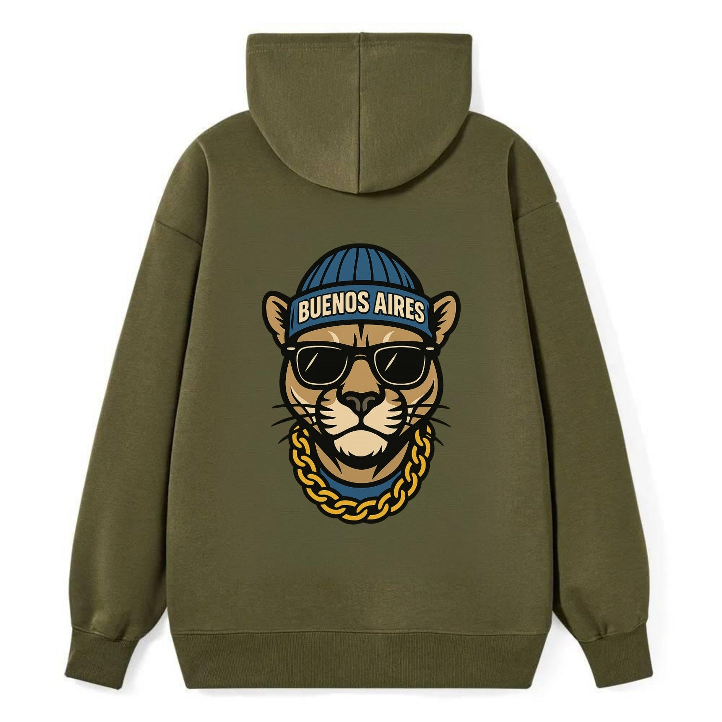 Buenos Aires Puma - Classic Pullover Hoodie - ArmyGreen