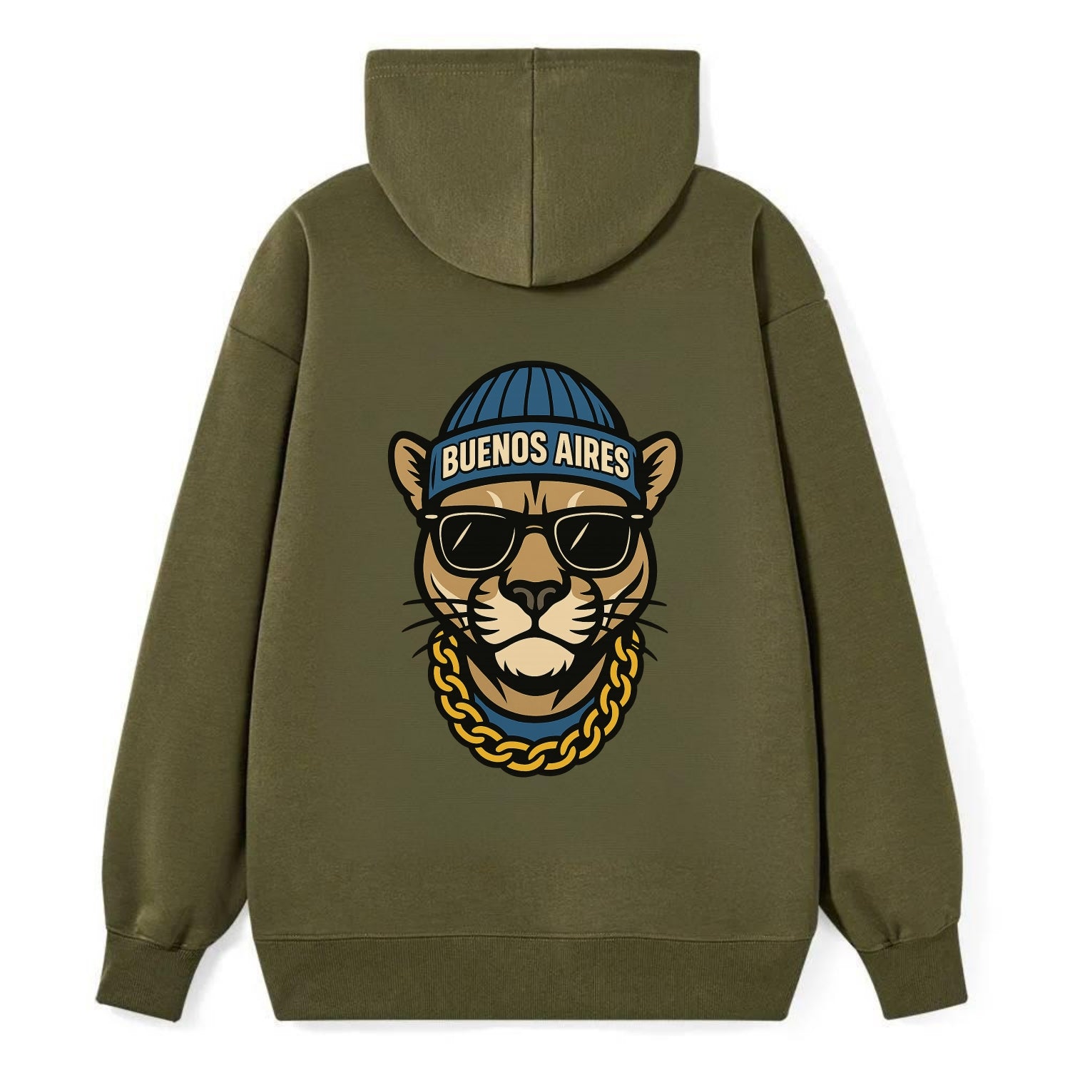 Buenos Aires Puma - Classic Pullover Hoodie - ArmyGreen