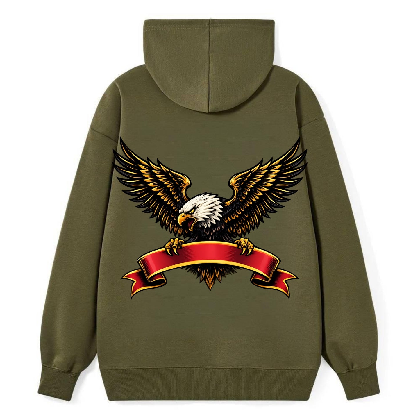 Eagle Banner - Classic Pullover Hoodie - ArmyGreen