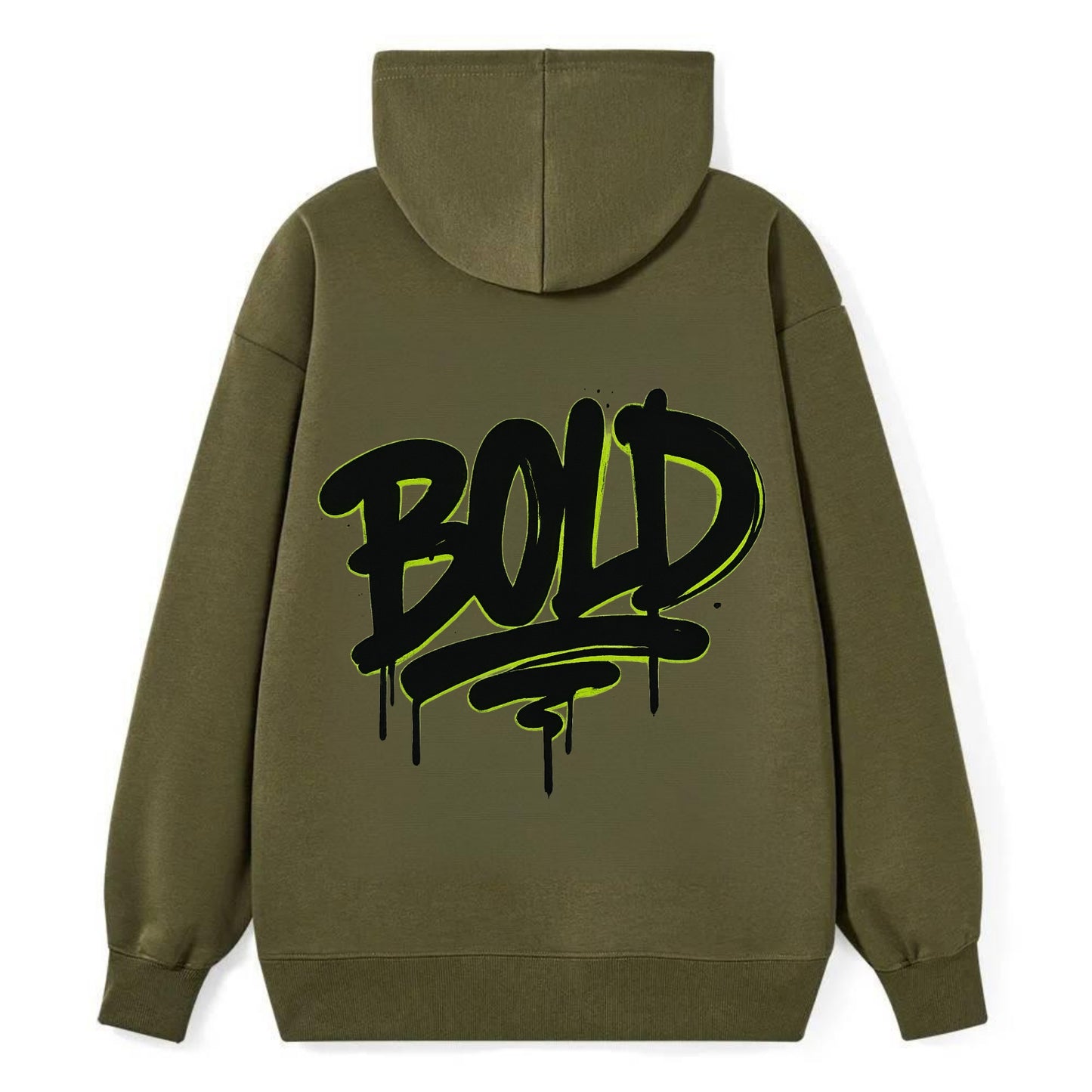 Bold typography design - "BOLD" - courageous, standing out - Classic Pullover Hoodie - ArmyGreen