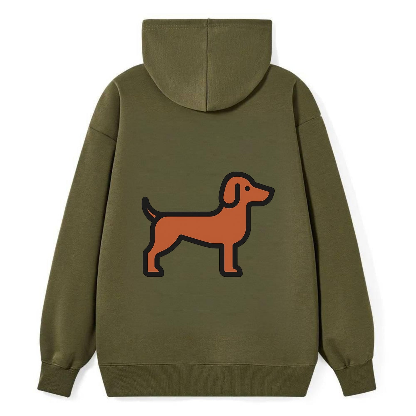 Vizsla - Rust colored flat side profile - Classic Pullover Hoodie - ArmyGreen