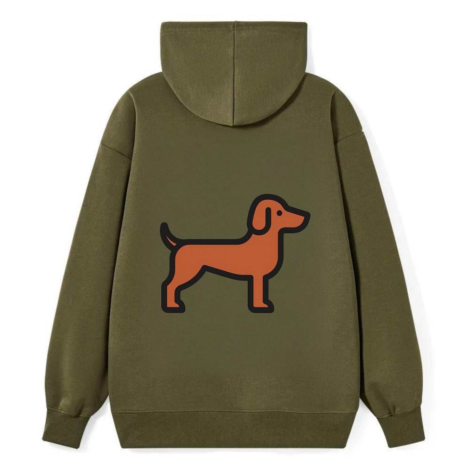 Vizsla - Rust colored flat side profile - Classic Pullover Hoodie - ArmyGreen