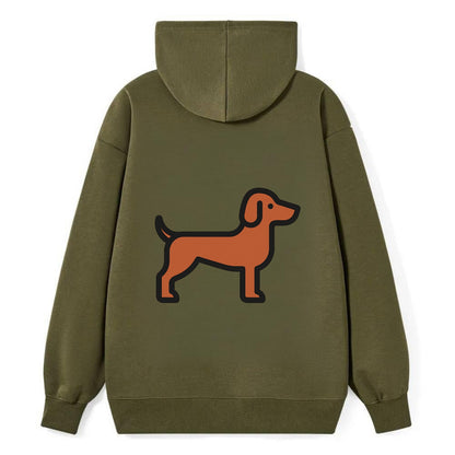 Vizsla - Rust colored flat side profile - Classic Pullover Hoodie - ArmyGreen