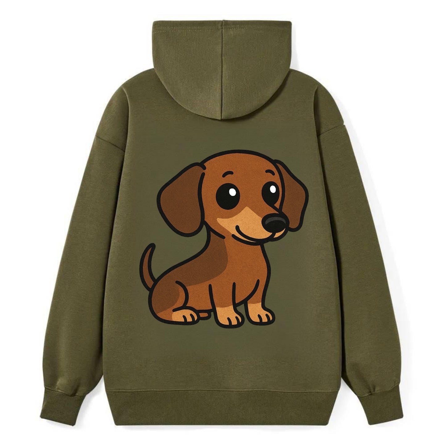 Dachshund - Long body profile view - Classic Pullover Hoodie - ArmyGreen