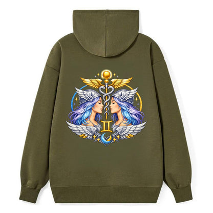 MERCURY WINGS | Winged messenger symbol | Caduceus staff | Swift - Classic Pullover Hoodie - ArmyGreen